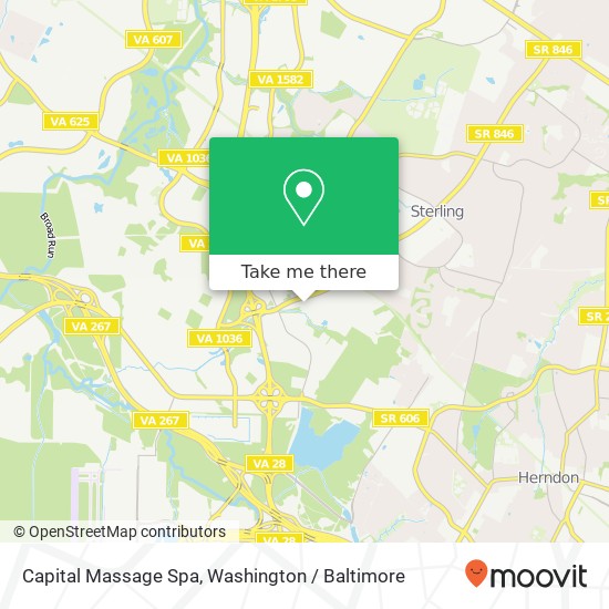 Mapa de Capital Massage Spa, 22648 Glenn Dr