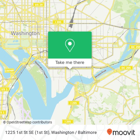 Mapa de 1225 1st St SE (1st St), Washington, DC 20003