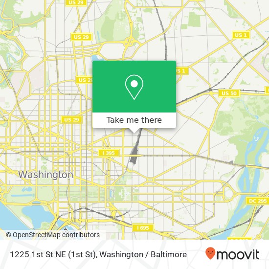 Mapa de 1225 1st St NE (1st St), Washington, DC 20002