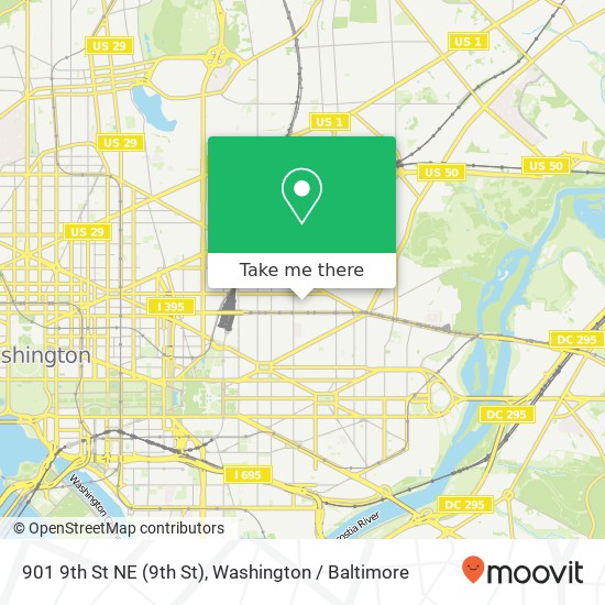 Mapa de 901 9th St NE (9th St), Washington, DC 20002