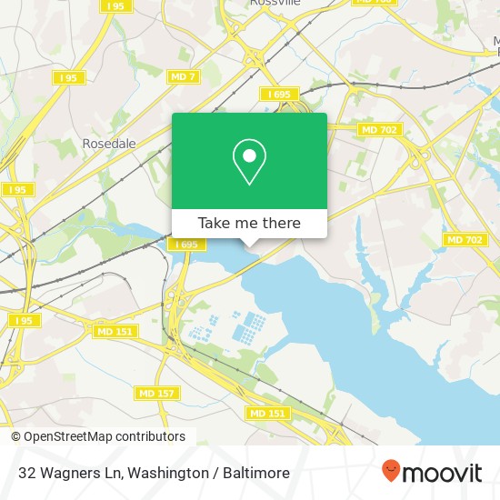 Mapa de 32 Wagners Ln, Essex, MD 21221