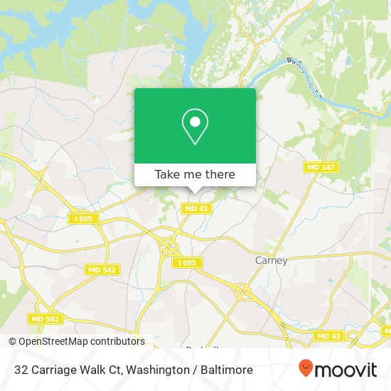 Mapa de 32 Carriage Walk Ct, Parkville, MD 21234