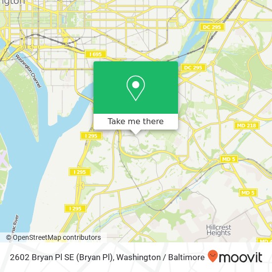 2602 Bryan Pl SE (Bryan Pl), Washington, DC 20020 map