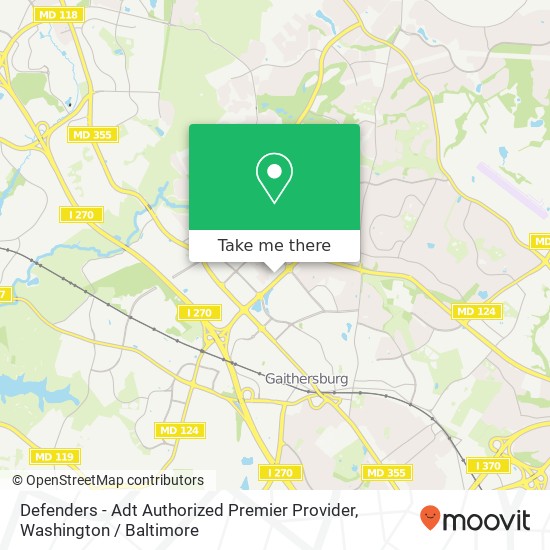 Mapa de Defenders - Adt Authorized Premier Provider, 18310 Montgomery Village Ave