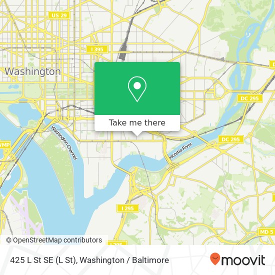 Mapa de 425 L St SE (L St), Washington, DC 20003