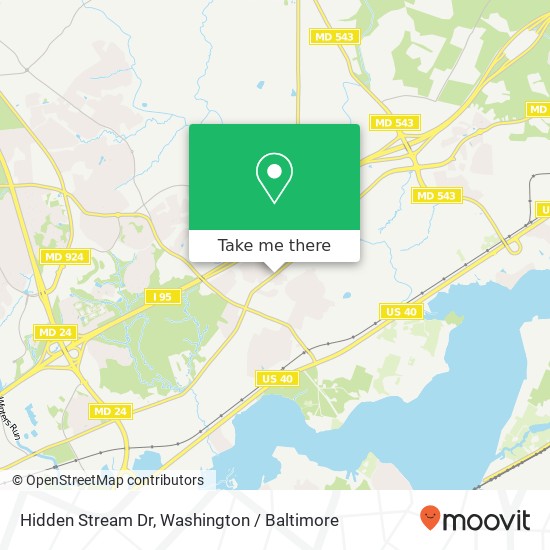 Mapa de Hidden Stream Dr, Abingdon, MD 21009