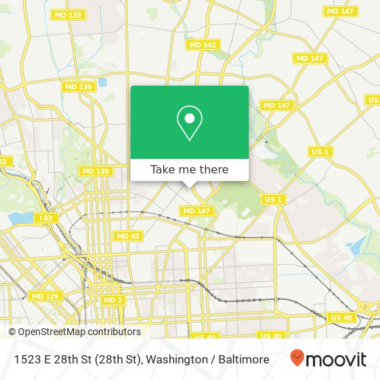 1523 E 28th St (28th St), Baltimore, MD 21218 map