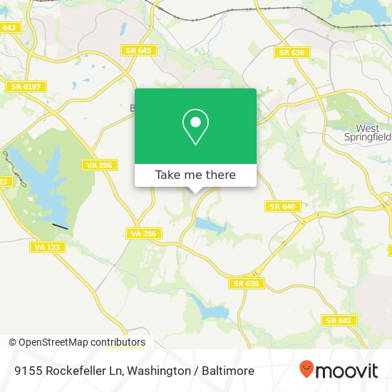 Mapa de 9155 Rockefeller Ln, Springfield, VA 22153