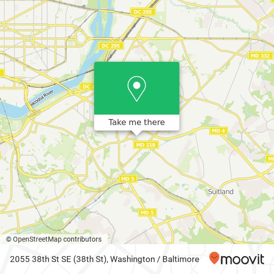 Mapa de 2055 38th St SE (38th St), Washington, DC 20020