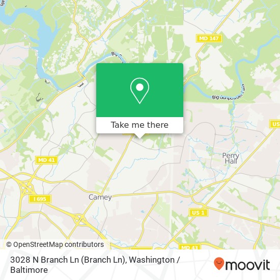 Mapa de 3028 N Branch Ln (Branch Ln), Parkville, MD 21234