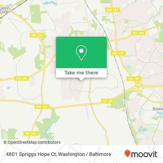 Mapa de 4801 Spriggs Hope Ct, Bowie, MD 20720