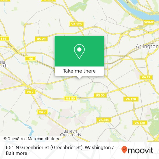 Mapa de 651 N Greenbrier St (Greenbrier St), Arlington, VA 22205
