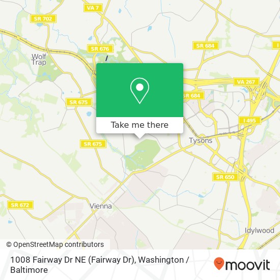 Mapa de 1008 Fairway Dr NE (Fairway Dr), Vienna, VA 22180
