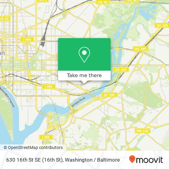 Mapa de 630 16th St SE (16th St), Washington, DC 20003