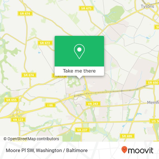 Mapa de Moore Pl SW, Vienna (VIENNA), VA 22180