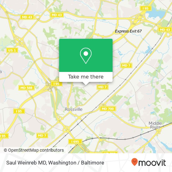 Mapa de Saul Weinreb MD, 9105 Franklin Square Dr