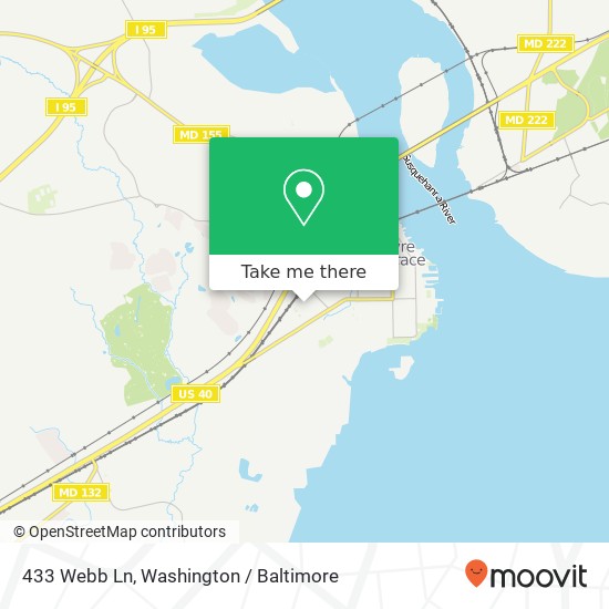 Mapa de 433 Webb Ln, Havre de Grace, MD 21078