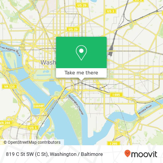 Mapa de 819 C St SW (C St), Washington, DC 20024
