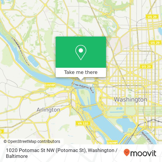 Mapa de 1020 Potomac St NW (Potomac St), Washington, DC 20007