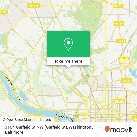 Mapa de 3104 Garfield St NW (Garfield St), Washington, DC 20008