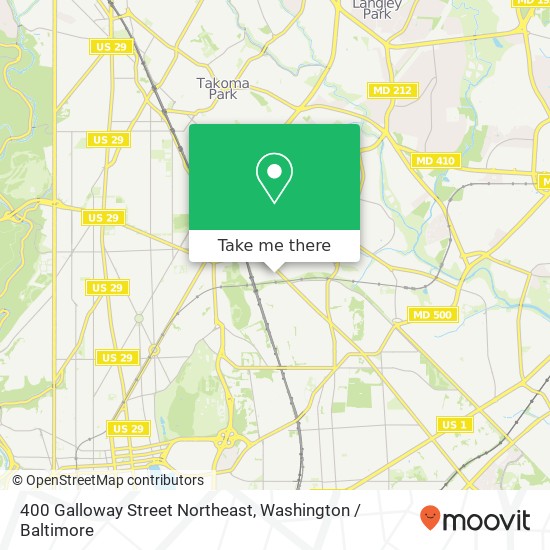 Mapa de 400 Galloway Street Northeast, 400 Galloway St NE, Washington, DC 20011, USA