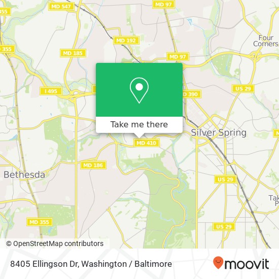 Mapa de 8405 Ellingson Dr, Chevy Chase, MD 20815