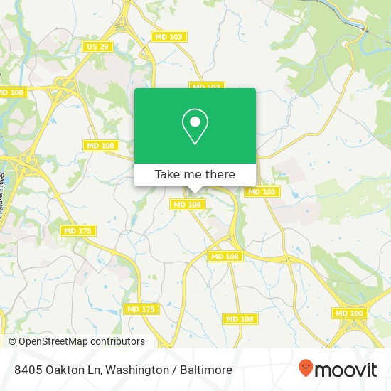 Mapa de 8405 Oakton Ln, Ellicott City, MD 21043