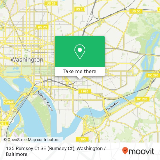 Mapa de 135 Rumsey Ct SE (Rumsey Ct), Washington, DC 20003