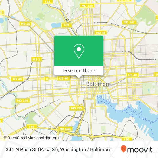 345 N Paca St (Paca St), Baltimore, MD 21201 map