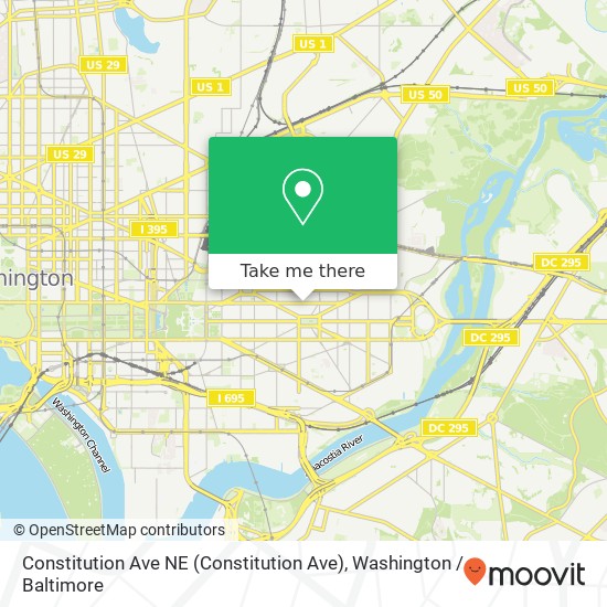 Constitution Ave NE (Constitution Ave), Washington, DC 20002 map