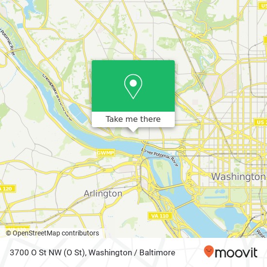 Mapa de 3700 O St NW (O St), Washington, DC 20007