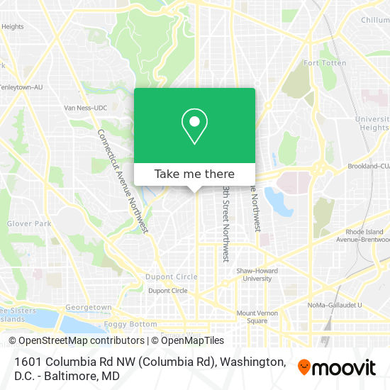 1601 Columbia Rd NW map