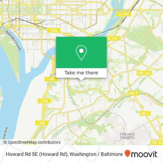 Howard Rd SE (Howard Rd), Washington, DC 20020 map