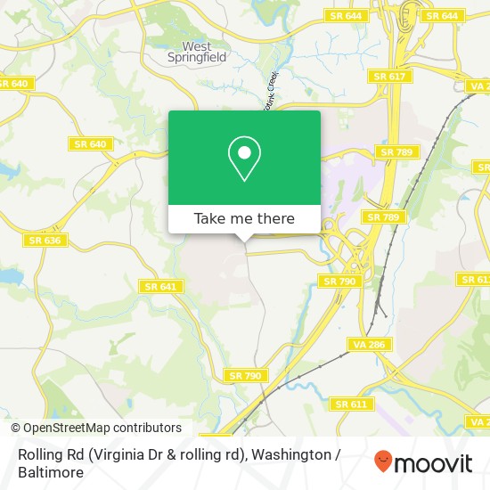 Mapa de Rolling Rd (Virginia Dr & rolling rd), Springfield, VA 22153