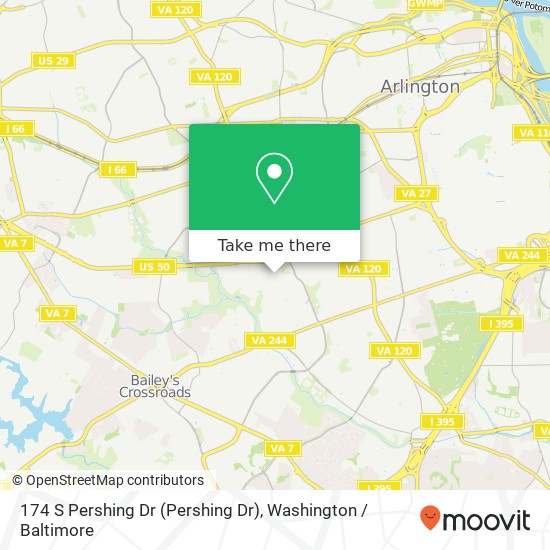 Mapa de 174 S Pershing Dr (Pershing Dr), Arlington, VA 22204