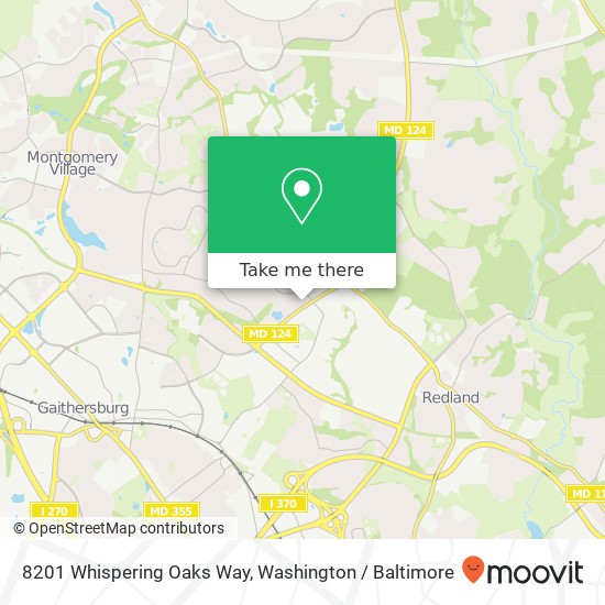 Mapa de 8201 Whispering Oaks Way, Gaithersburg, MD 20879