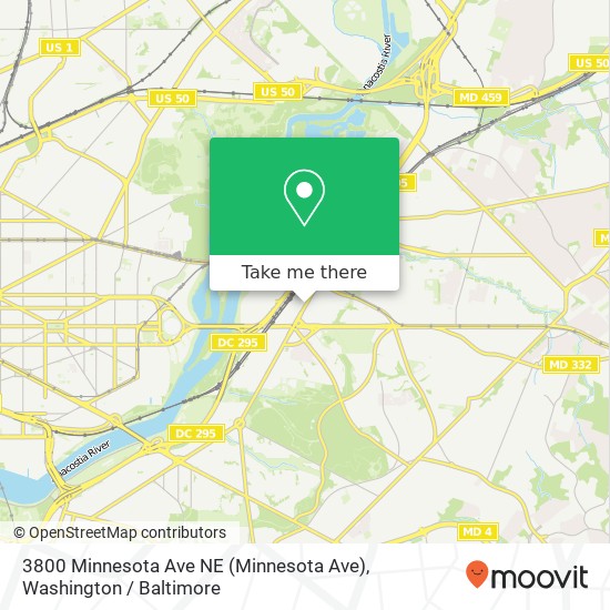 Mapa de 3800 Minnesota Ave NE (Minnesota Ave), Washington, DC 20019