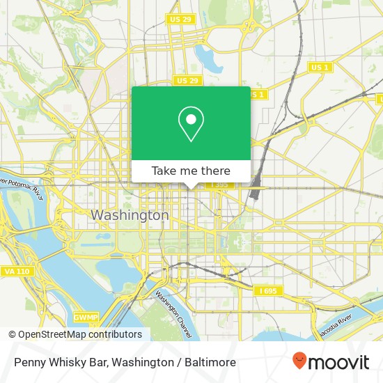 Mapa de Penny Whisky Bar, 618 H St NW