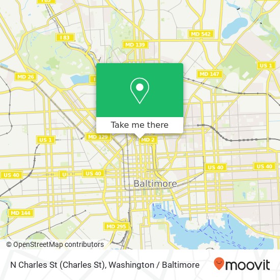 Mapa de N Charles St (Charles St), Baltimore, MD 21201