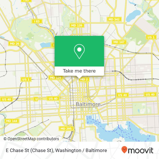 Mapa de E Chase St (Chase St), Baltimore, MD 21201