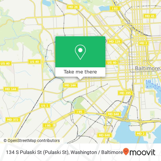 Mapa de 134 S Pulaski St (Pulaski St), Baltimore, MD 21223