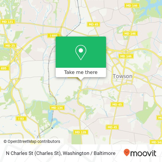 Mapa de N Charles St (Charles St), Towson, MD 21204