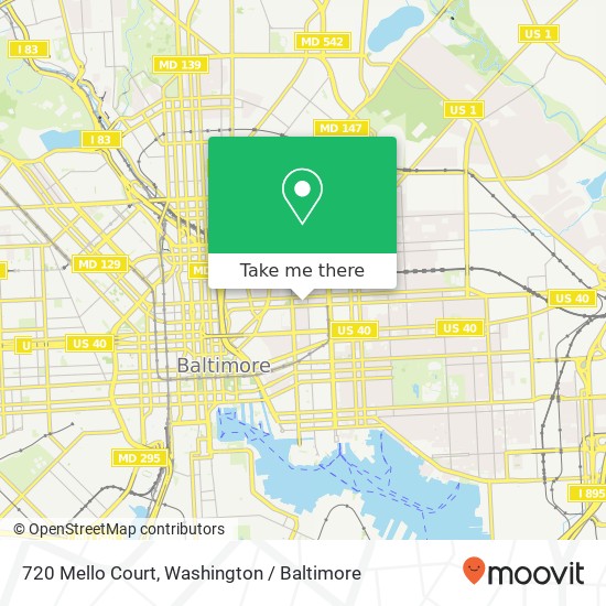 Mapa de 720 Mello Court, 720 Mello Ct, Baltimore, MD 21205, USA