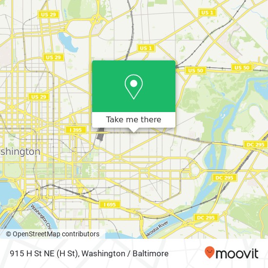 Mapa de 915 H St NE (H St), Washington, DC 20002