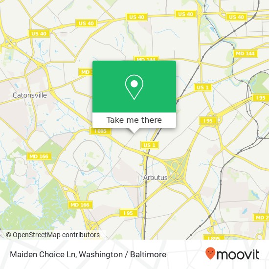 Maiden Choice Ln, Baltimore (CARROLL), MD 21229 map
