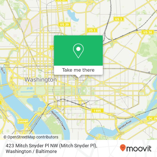 Mapa de 423 Mitch Snyder Pl NW (Mitch Snyder Pl), Washington, DC 20001