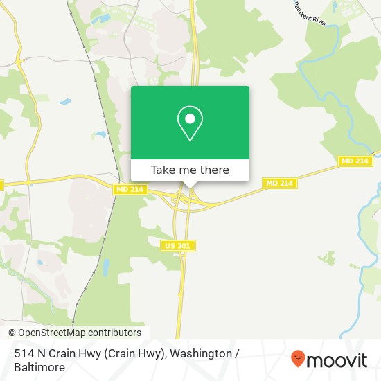Mapa de 514 N Crain Hwy (Crain Hwy), Bowie, MD 20716