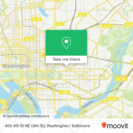 Mapa de 400 4th St NE (4th St), Washington, DC 20002