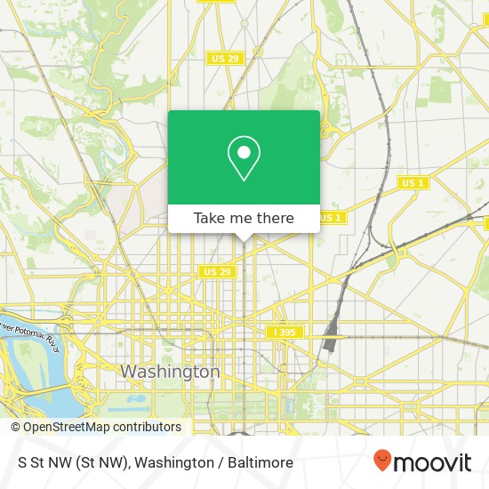 Mapa de S St NW (St NW), Washington, DC 20001