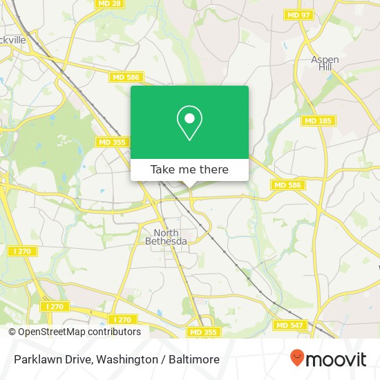 Mapa de Parklawn Drive, Parklawn Dr, 4, MD 20852, USA